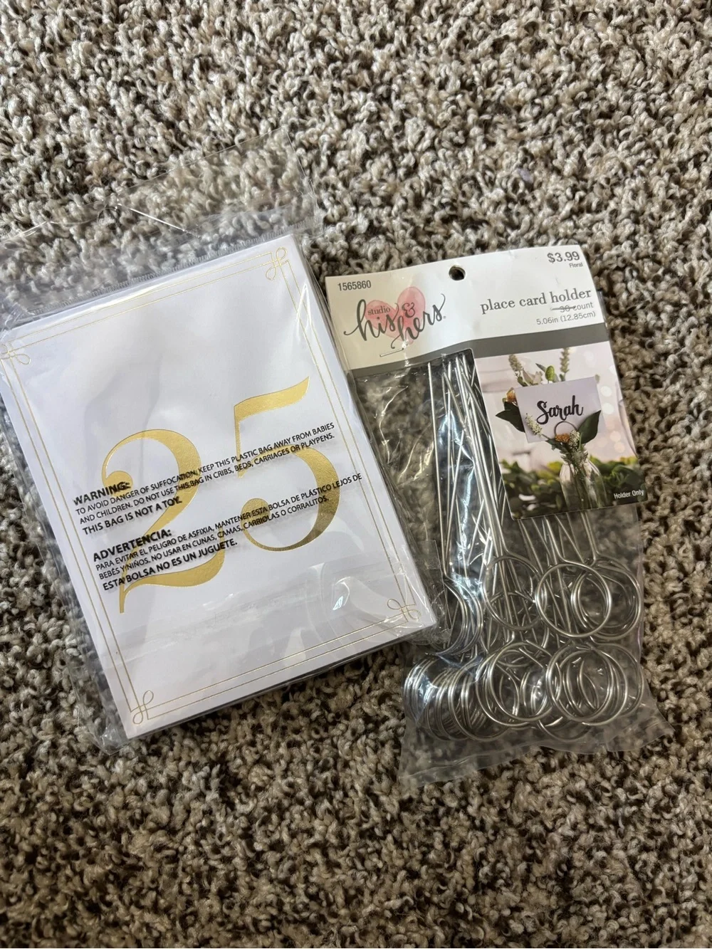 Silver Place Card Holders - 24 Pack